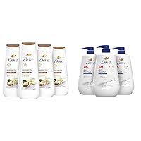 Dove Body Wash Pampering Shea Butter & Vanilla 4 Count for Renewed & Body Wash with Pump Deep Moisture For Dry Skin Moisturizing Skin Cleanser