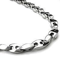 True Titanium Men's 7MM Link Necklace Chain (Length 16