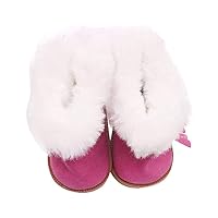 Doll Shoes, Doll Winter Boots Fashion Winter Mini Simulation Shoes 18 Inch Dolls Decor Snow Boots Multi Function Doll Decor Accessory Kids Pretend Toys Pink