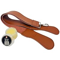 G.B.S Leather Razor Strop Handmade Grain Leather, Dual Swivel Clip and Handle And Strop Paste 2n1
