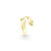 Hug Ring, 14K Real Gold Hug Ring, Dainty Custom Engagement Ring, Minimalist Gold Hug Ring, Birthday Gift