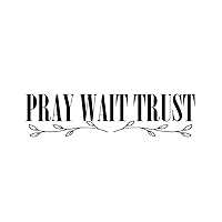 Pray Wait Trust Lettering Wall Stickers Positive Cups Wall Decals Vinyl Mural Decals Quotes for Living Room Bottles Backdrops Wall Decoration 18in