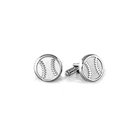 Round Cufflinks in Stainless Steel with 23K Gold & Rhodium Electroplating