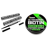 BBS Beard & Hair Filler Pen/Pencil & Brush and 2X Thickening Biotin Beard Balm