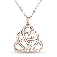 Jewel Zone US Irish Heart Celtic Vintage Pendant Necklace 14k Gold Over Sterling Silver