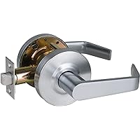 Heavy Duty Commercial Passage Door Lever, Satin Chrome Finished Non-Locking Grade 2 Door Handle, UL 3 Hour Fire Rated Ergonomic Lever for Hall and Closet Door, 70mm Latch
