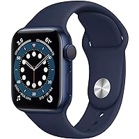 Apple Watch Series 6 (GPS + Cellular, 44mm) - Blue Aluminum Case with Deep Navy Sport Band (Renewed)