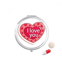 Valentine's Day I Love You Pink Heart Pill Case Pocket Medicine Storage Box Container Dispenser