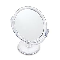 Danielle Creations 6.75-Inch Double Sided Vanity Makeup Mirror with Ultra Vue Glass, 12x Magnfication, Clear Acrylic
