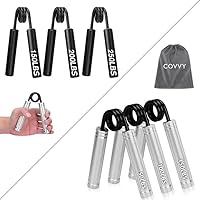 Hand Grip Strengthener,6 Pack (50,100,150,150,200,250lbs) Grip Strength Trainer Forearm Strengthener Hand Strengthener for Home Gym & Office Blk&S