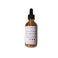 All Natural Onion & Garlic Ayurvedic Hair Oil For Mega Fast Hair Growth, Strengthens Weak Hair Shaft, Thickens Thinning Hair, Regrows Edges, Fights Hair Loss, Prevents Split Ends and Hair Breakage