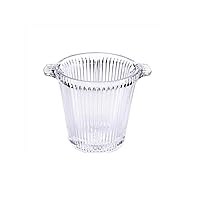 Crystal Ice Bucket -5L Large Glass Ice Bucket, Carved Ice Bucket Barrel Beautifully Shaped, Suitable for Bars, Families