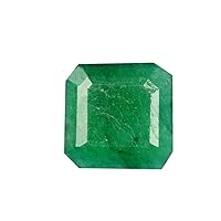 GEMHUB Egl Certified Natural Green Emerald (6.00 Carat) Square Cut Loose Gemstone AO-232