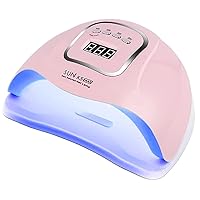 UV Gel Nail Lamp,150W UV Dryer LED Light for Polish-4 Timers Professional Art Accessories, Curing Gel Toe Nails, White (Pink)