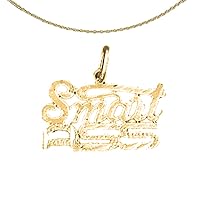 14K Yellow Gold Smart Ass Saying Pendant with 18