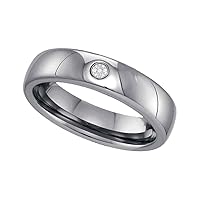 L U DIAMONDS® Tungsten Carbide Mens Diamond Wedding Band Ring .01 Ctw. Size 13.5