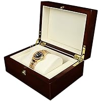 Watch Case Watch Box,12-bit Wooden Watch Box Treasure Jewelry Box Jewelry Box Painted Wooden Watch Box Jewelry Display Storage Boxes (Black,S)