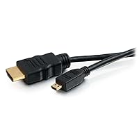 Legrand - C2G Micro HDMI to HDMI Ethernet Cable, 4k High Speed HDMI Cable, Black 60 hz HDMI Cable, HDMI Cable 10 ft, 1 Count, C2G 50616