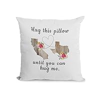 Pillow for Long Distance Relationship, Hug This Pillow Until You Can Hug Me, Throw Pillow Case