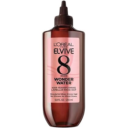 L’Oreal Paris Elvive 8 Second Wonder Water Lamellar, Rinse out Moisturizing Hair Treatment for Silky, Shiny Looking Hair, 6.8 FL; Oz