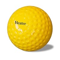 Heater Yellow Dimpled Baseballs, 1 Dozen, Polyurethane Material, Optic Yellow Color, For Use In Real Ball Pitching Machines