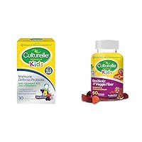Immune Defense Probiotic with Vitamin C, Vitamin D and Zinc + Elderberry & Daily Probiotic for Kids + Veggie Fiber Gummies (Ages 3+)