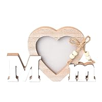 Mom Picture Frame Gifts for Mothers Day Gifts for Mom Birthday Gifts from Daughter Son Mom Photo Frame 3.5 × 3.5 Wooden Heart Mom Frame Table Accessories Gift Ideas