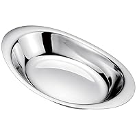 Ikeda NKL08003 Curry Plate, 10-1/2 Inches, Small, Round, Stainless Steel, Made in Japan, Silver