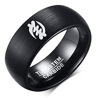8MM Adinkra Symbols Gye Nyame Tungsten Carbide Wedding Supremacy Of God Band Fashion Ring