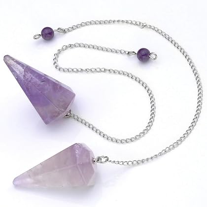 HYBEADS Natural Crystal Pendulum 12 Facet Reiki Charged