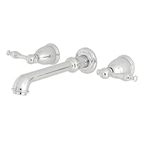 Kingston Brass KS7121NL Naples Two-Handle Wall Mount Bathroom Faucet, 10-7/16 inch in Spout Reach, Polished Chrome