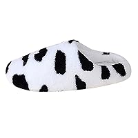 Fluffy Womens House Slippers Cross Band Open Toe, Soft Plush Fleece Bedroom Slippers Women Memory Foam, Comfy Fuzzy Slip On Non-Slip Womens Slippers