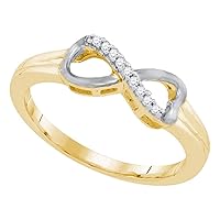 The Diamond Deal Yellow-tone Sterling Silver Womens Round Diamond Infinity Ring 1/20 Cttw