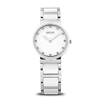 BERING Women's Quartz Movement Watch - Ceramic Collection with Stainless Steel / Ceramic and Sapphire Glass 10729-XXX Bracelet Watches - Waterproof: 5 ATM