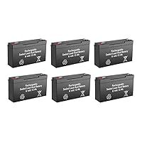 NP12-6-F2 Replacement 6V 12AH SLA Batteries Brand Equivalent (Rechargeable, High Rate) - Qty of 6