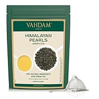 VAHDAM, Himalayan Pearls Green Tea(100g) + Pyramid Tea Infuser