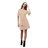 Donna Morgan Women's Short Sleeve Knitted Crepe Tie Front Dress
