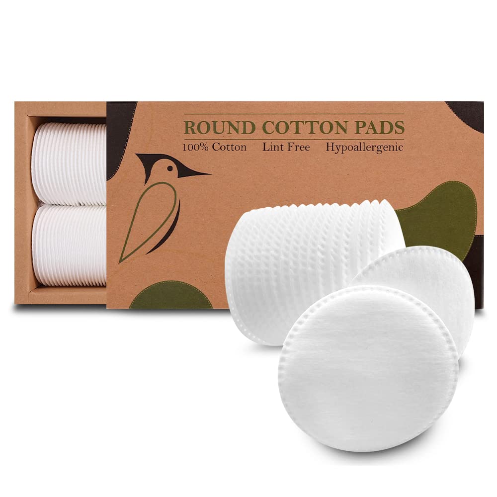 Beautiful Mind Cotton Rounds Makeup Remover Pads – Pack of 200 – Lint Free Eco-Friendly & Compostable – Use as Makeup Applicator, Nail Polish Remover, or Baby Care Pad – Kraft Box