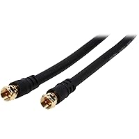 C2G 29134 Value Series F-Type RG6 Coaxial Video Cable, Black (25 Feet, 7.62 Meters)