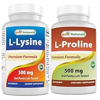 Best Naturals L-Lysine 500 mg & L-proline 500 mg