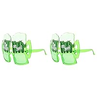 BESTOYARD 2 Pieces St. Patrick' s Day Beer Mug Sunglasses Modeling Oktoberfest Carnival Wedding Ornamentation Party Event Supplies (Green) Party Favors