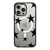 CASETiFY Impact Case for iPhone 15 Pro Max [4X Military Grade Drop Tested / 8.2ft Drop Protection/Compatible with Magsafe] - Stars Prints - Stars Black - Clear Black