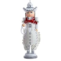 Kurt Adler 6-Inch Hollywood Rhinestone Cowgirl Nutcracker Ornament
