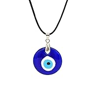 Gilieyer Evil Eye Pendant Necklace, Blue Turkish Glass Leather Rope Evil Eye Necklace for Women Men Lucky Protection Necklace Amulet Pendant Jewelry for Women Girls