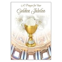 Christian Brands Catholic A Prayer for Your Golden Jubilee - 50th Jubilee Anniversary Card (Pack of 12)