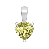 Multi Choice Your Gemstone 7 MM Heart Shaped 925 Sterling Silver Solitaire Pendant Jewelry