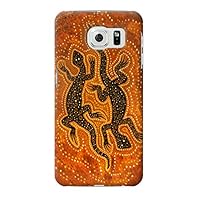 R2901 Lizard Aboriginal Art Case Cover for Samsung Galaxy S6 Edge