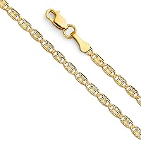 14k Yellow Gold 2.1mm Star Sparkle Cut Necklace Jewelry for Women - Length Options: 16 18 20 22 24