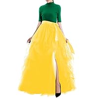 Women's Long Tutu Tulle Skirt A Line Floor Length Black Special Occasion Night Out fold Skirt
