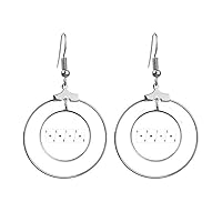 A Heart Spade Diamond Club Pattern Earrings Dangle Hoop Jewelry Drop Circle